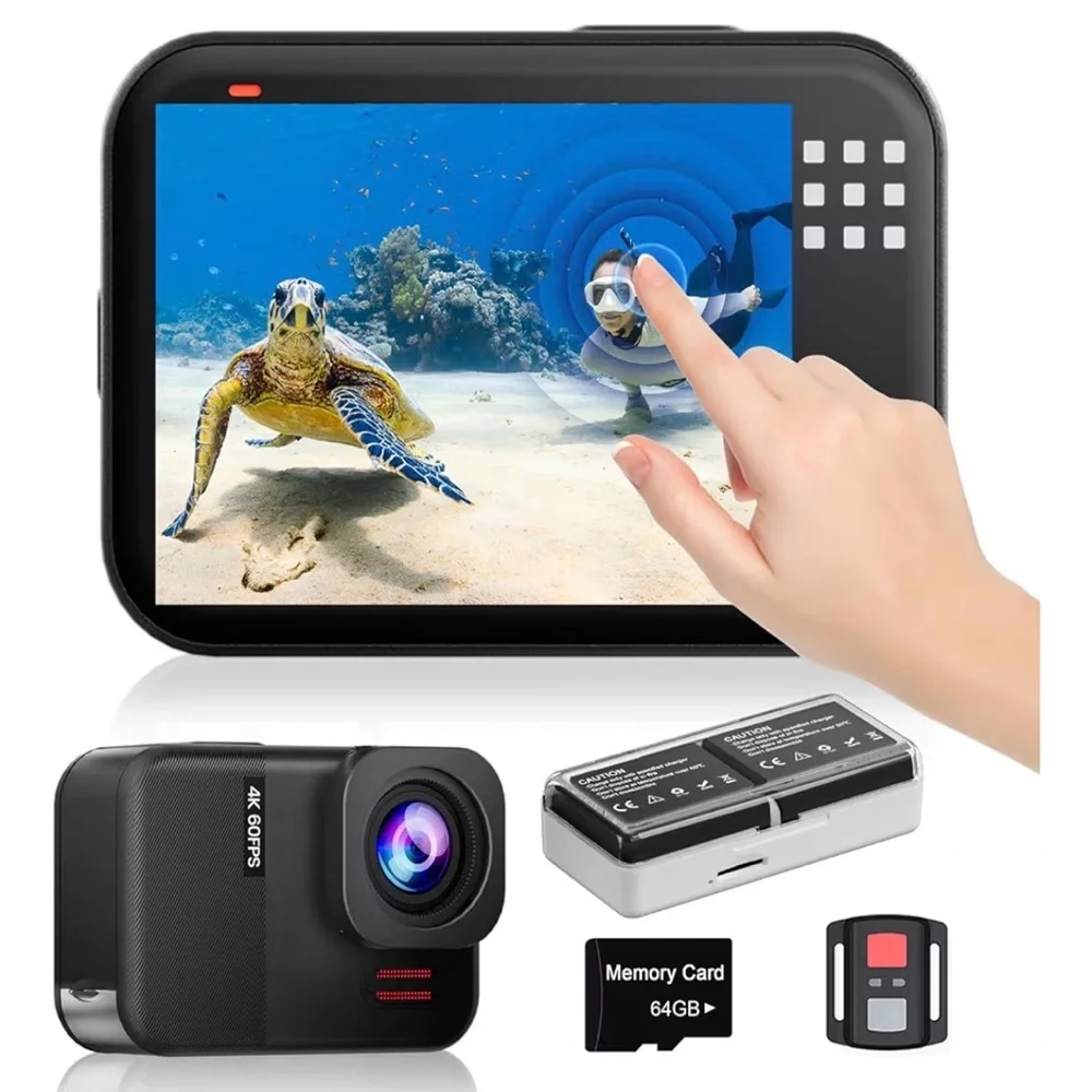 Black Underwater Action Camera